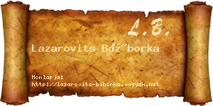 Lazarovits Bíborka névjegykártya